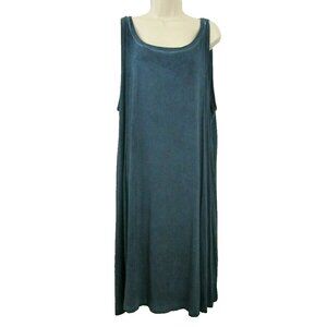 Cable & Gauge Sheath Dress Plus Size 3X Blue Sleeveless Semi-Sheer Back Insert